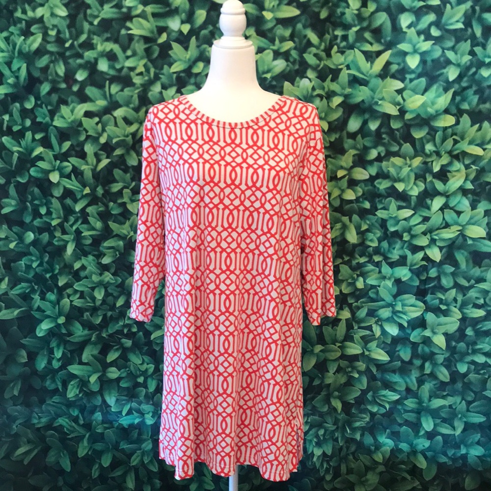 Lulu B. orange and white design dress. Size XL. In good condition.